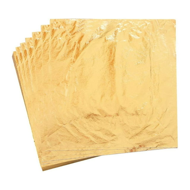 100 Sheets 5.5x5.5 Inch Imitation Rose Silver Gold Leaf Sheets Gold