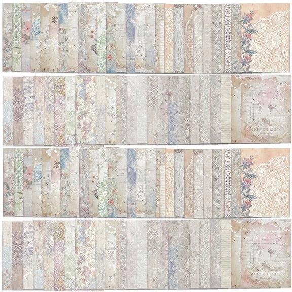 100 Sheets 50 Patterns Lace Theme Scrapbook Paper Pads Background Paper Pad for DIY Album Scrapbook Greeting Card Diary Decorative Rectangle