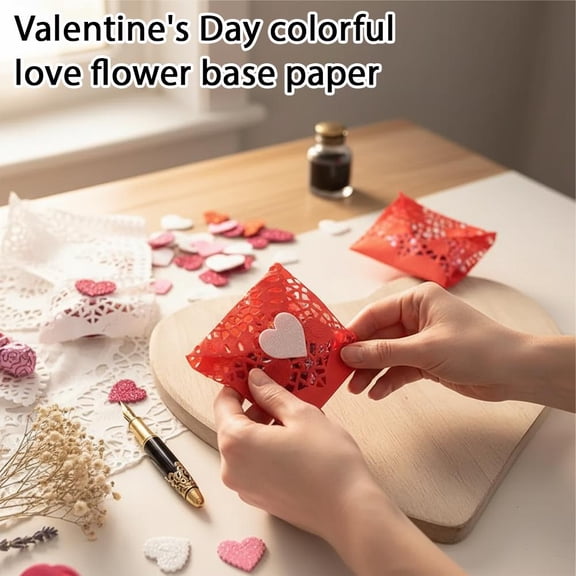 100 Sheets 6 Inch Heart Envelope Paper, Perfect for Crafting Romantic Handwritten Letters, Ideal for Valentine's Surprises or Daily 'I Miss You' Notes6in mixed color,100PCS