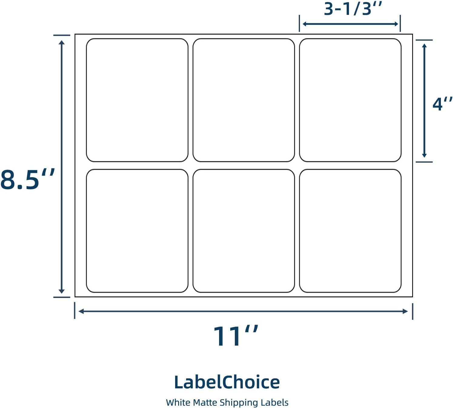 100 Sheets 600 Labels Shipping Labels 6 Per Sheet For Laser &amp; Inkjet Printe - Walmart.com