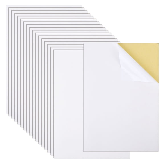 100 Sheets A4 Self-Adhesive Printable Sticker Paper for Laser Inkjet Printer Rectangle WhiteSmoke 210x300x0.2mm
