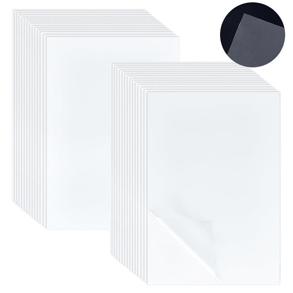 100 Sheets A5 PET Laminating Sheets Self-Adhesive Frosted Cold Laminating Film 8.4x5.2 Inch Waterproof Laminate Sticker for Photo Painting