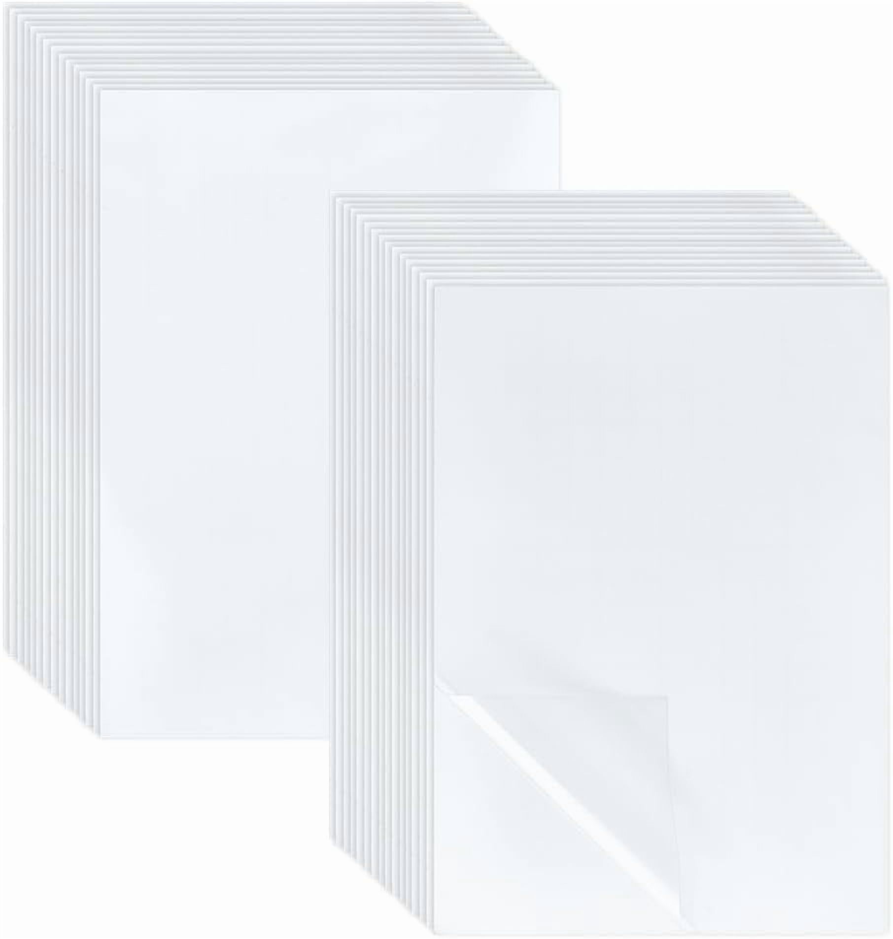 100 Sheets A5 PET Laminating Sheets Self-Adhesive Matte Cold Laminating Film 8.4x5.2 Inch Waterproof Laminate Sticker for Photo Painting Poster Cards White
