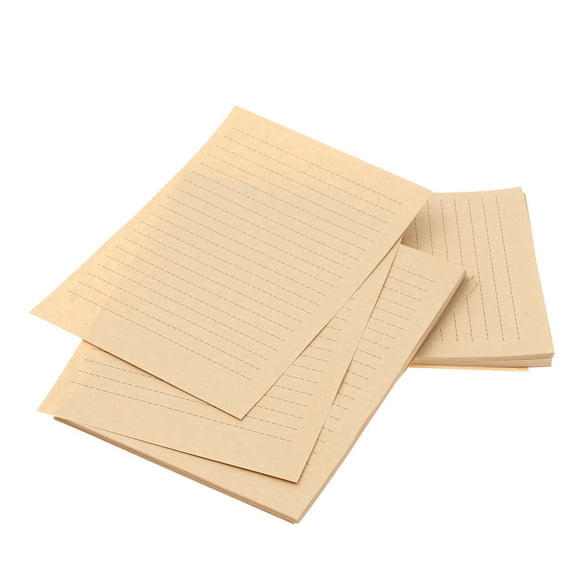 100 Sheets A5 Vintage Lined Kraft Letter Paper Retro Writing Paper
