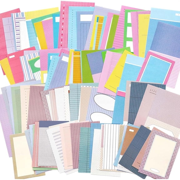 100 Sheets A6 and A7 Refill Paper for Planner,50 Designs Loose Leaf Paper Double-Sided Lined and Blank Journal Inserts for Binder Notebook