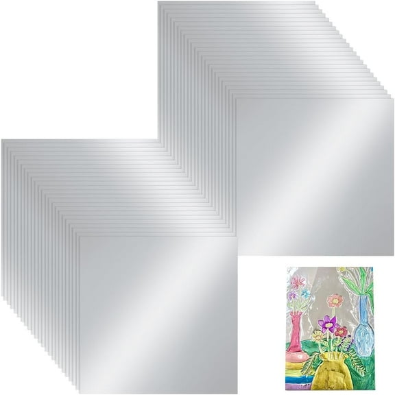 100 Sheets Aluminum Metal Crafts DIY Foil Roll 0.07 mm Thick Tinfoil Flashing Roll Metal Sheets for Crafting Art Painting Engraving and Embossing (6 Inch X 6 Inch Silver) Silver