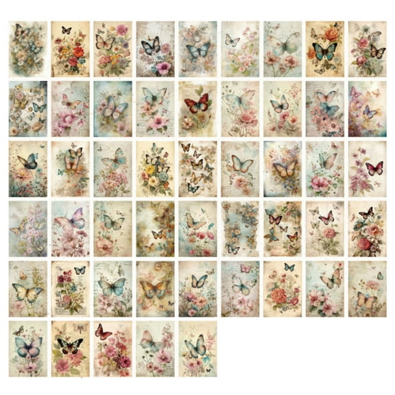 100 Sheets Artistic Decorative Background Paper for Journal Scrapbooking Wrapping Embellishment