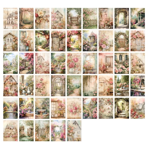100 Sheets Artistic Decorative Background Paper for Journal Scrapbooking Wrapping Embellishment