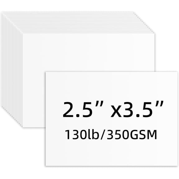 100 Sheets Blank Cardstock 2.5 x 3.5 Inch, 350 GSM Heavyweight Mini Cards, Thick Printable Small Cards for Business Cards, Trading Cards, Gift Tags, DIY Crafts