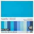 100 Sheets Blue Palette 12" x 12" Cardstock Paper by Recollections