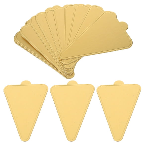 100 Sheets Cake Base Party Trays Decor Gold Triangle Mousse Trim Slice Container
