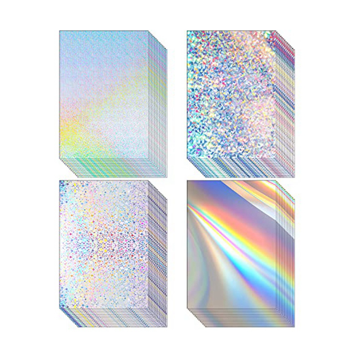 100 Sheets Card Stock Shiny Mirror Paper A4 Size Mixed Color Paper