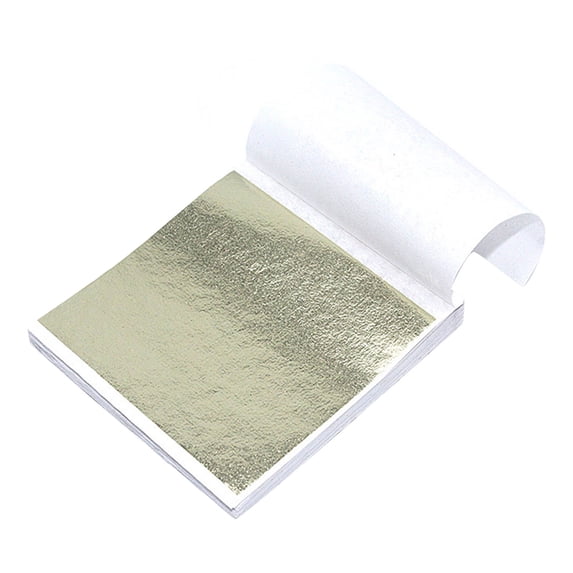 100 Sheets Champagne Silver Imitation Gold And Silver Foil Sheets - For Crafts Decorations Weddings Parties Gift Wrapping Diy Projects Arts And Crafts - For Diy Enthusiasts