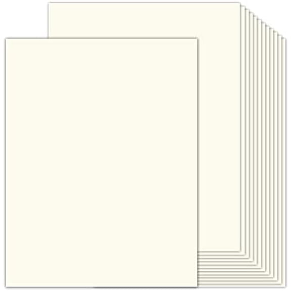 100 Sheets Cream Cardstock 8.5 x 11 Ivory Paper,  Off White Card Stock Printer Paper for Cards Making, Office Printing, Certificate