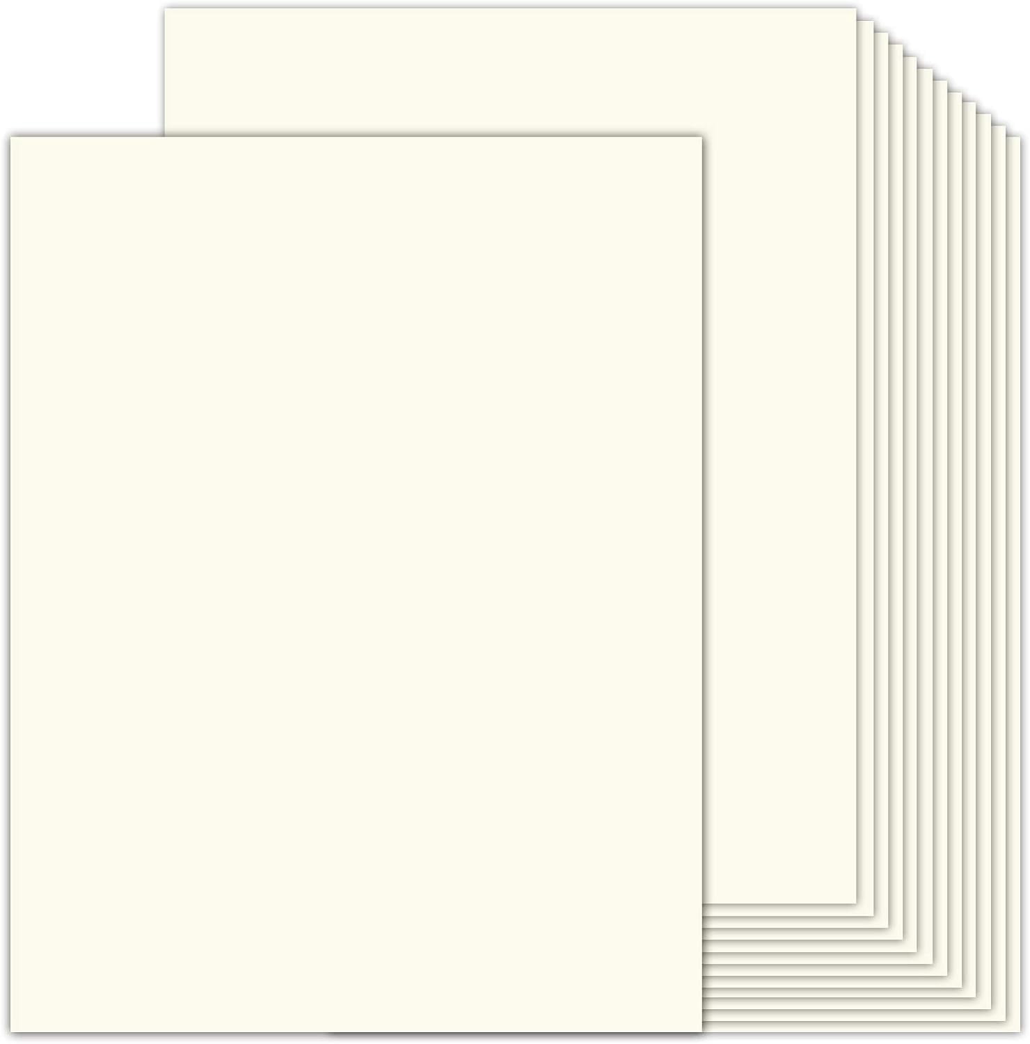 100 Sheets Cream Cardstock 8.5 x 11 Ivory Paper, General Off White Card Stock Printer Paper for Cards Making, Office Printing, Certificate