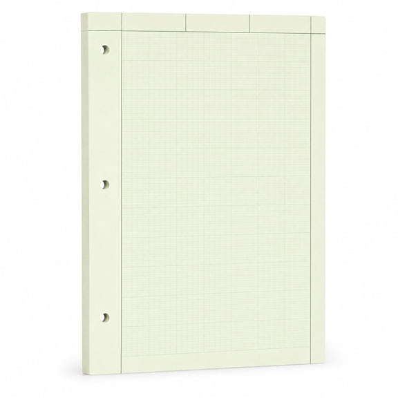 100 Sheets Engineering Notebook 8.5 x 11 Quad Ruled Green Tint Paper