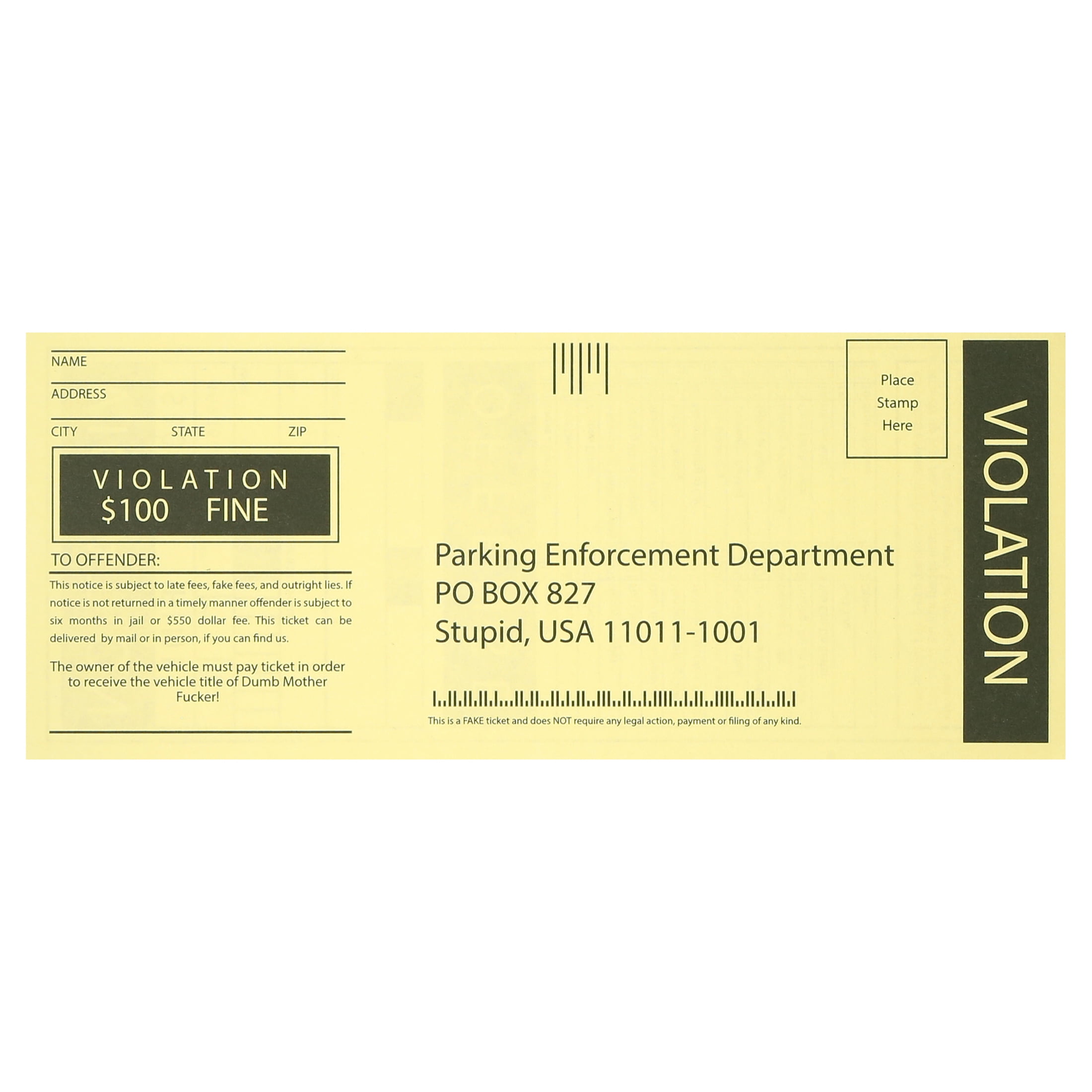 Laughing Smith Prank Parking Tickets - Funny Fake Parking