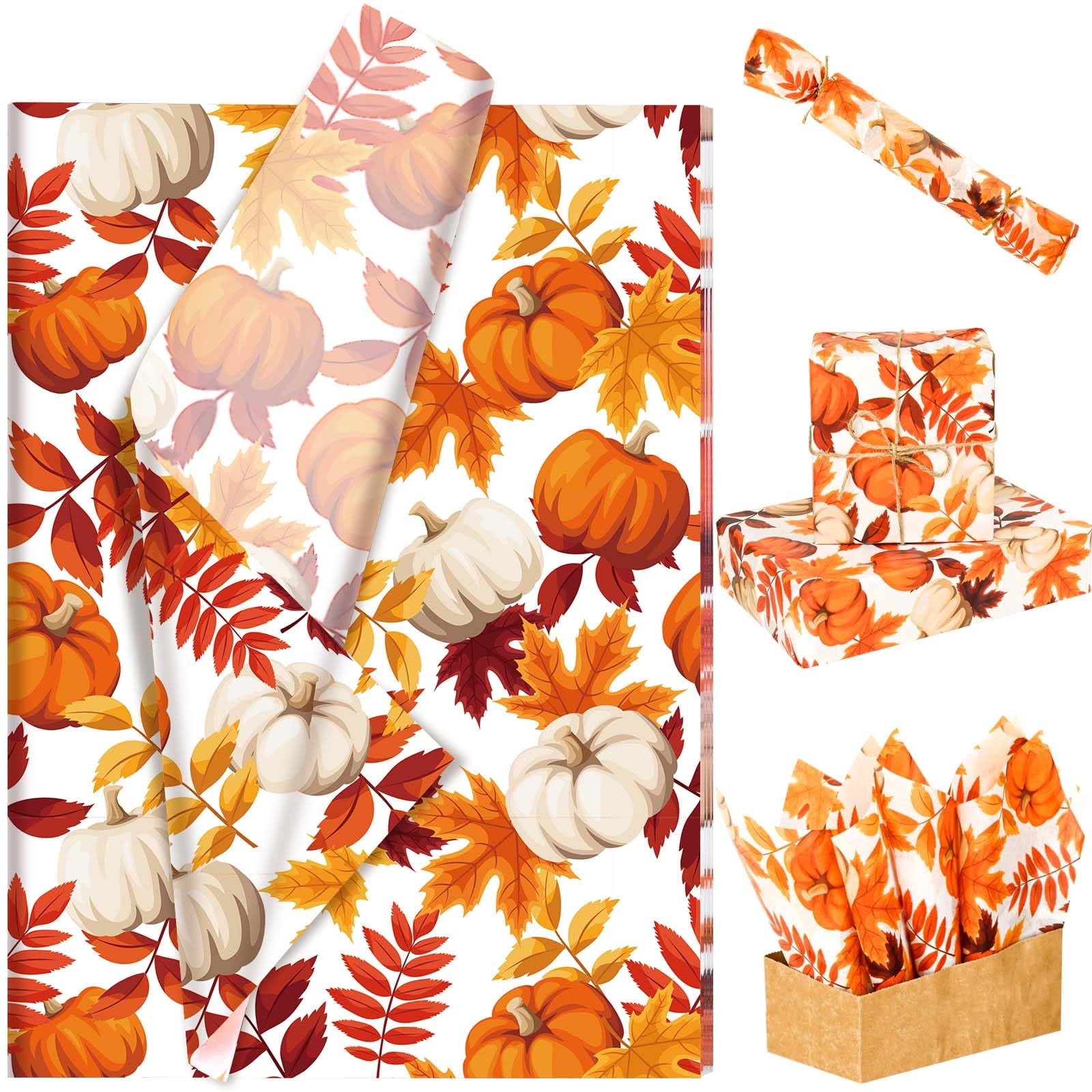 100 Sheets Fall Theme OKA4 Tissue Paper for Gift Wrapping Maple Leaves ...