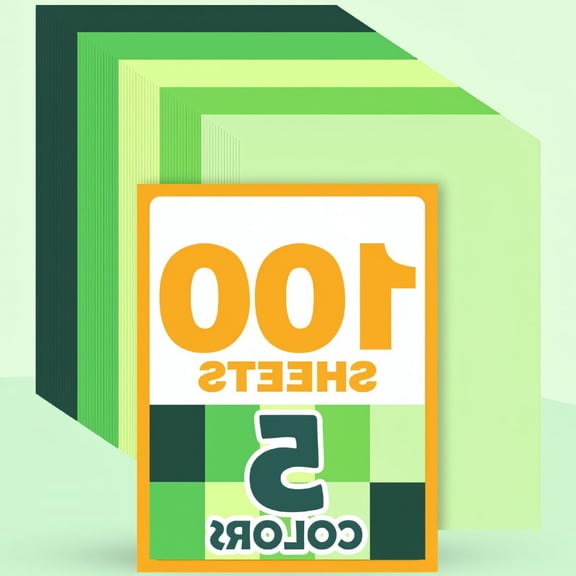 100 Sheets Green Colored Cardstock, 8.5 x 11 Inch 180GSM Construction Paper, 5 Assorted Shades Full Core Dyed Card Stock for Card Making, Crafts, and Party Decorations