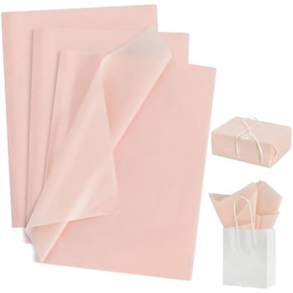 100 Sheets Grey Pink Tissue Paper Bulk, Wrapping Tissue Paper for Gift Bags, 14 x 20 Inch Gift Wrap for Valentine Birthday Wedding Graduation DIY Crafts Holiday Flowers