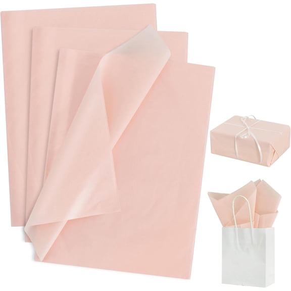 100 Sheets Grey Pink Tissue Paper Bulk, Wrapping Tissue Paper for Gift Bags, 14 x 20 Inch Gift Wrap for Valentine Birthday Wedding Graduation DIY Crafts Holiday Flowers