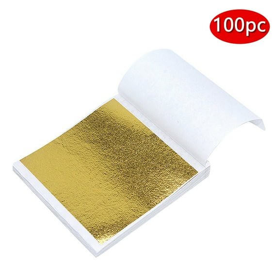 100 Sheets Imitation Gold Foil Paper For Diy Art Crafts Decorations, Each Sheet Measures Approx 5 X 5 Inches (9 X 9 Cm) Made Of Copper, Ideal For Craft Projects Interior Designs