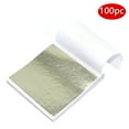 thumbnail image 1 of 100 Sheets Imitation Gold Foil Paper Leaf Gilding DIY Art Craft Paper Birthday Party Wedding Cake Dessert Decorations F. Champagne Silver 100pcs, 1 of 2