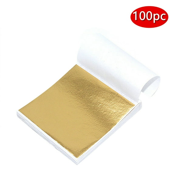 100 Sheets Imitation Gold Foil Paper Leaf Gilding DIY Art Craft Paper Birthday Party Wedding Cake Dessert Decorations