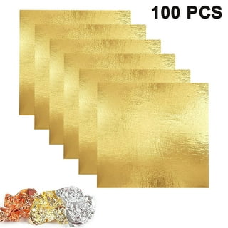 Bememo 100 Sheets Imitation Gold Leaf for Arts, Gilding Crafting,  Decoration, 5.5 by 5.5 Inches
