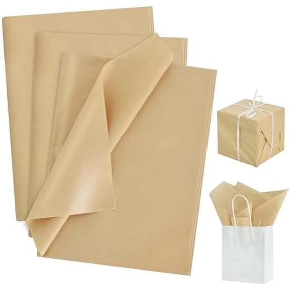 100 Sheets Khaki Tissue Paper Bulk, Wrapping Tissue Paper for Gift Bags, 14 x 20 Inch Gift Wrap for Birthday Wedding Graduation DIY Crafts Holiday Flowers