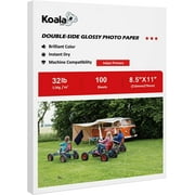 100 Sheets Koala Photo Paper 8.5x11 Double Sided Glossy 32lb 120gsm , Double Faces Photo Printer Paper for Inkjet DIY Brochures, Books, Flyers
