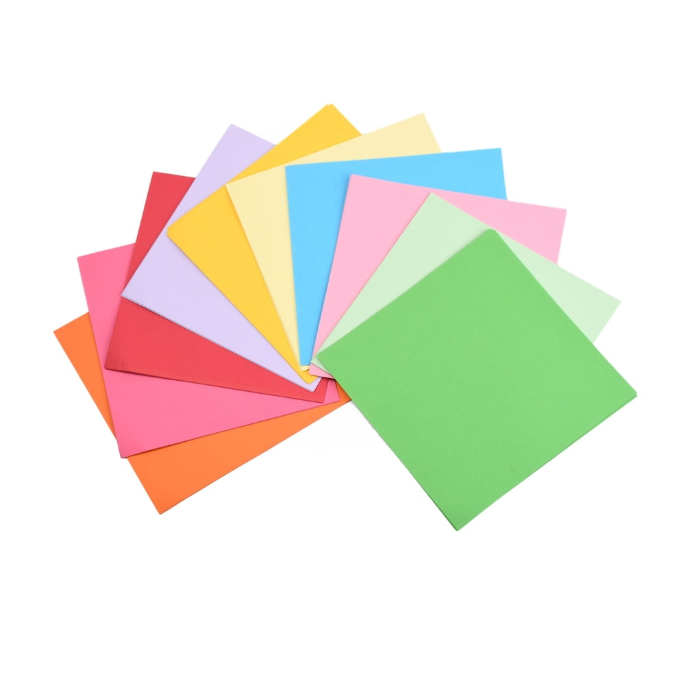 100 Sheets Origami Paper Handmade Folding Paper for School DIY and Arts & Crafts Mixed Color 200x200x9.5mm 10 colors 100 sheets/Bag