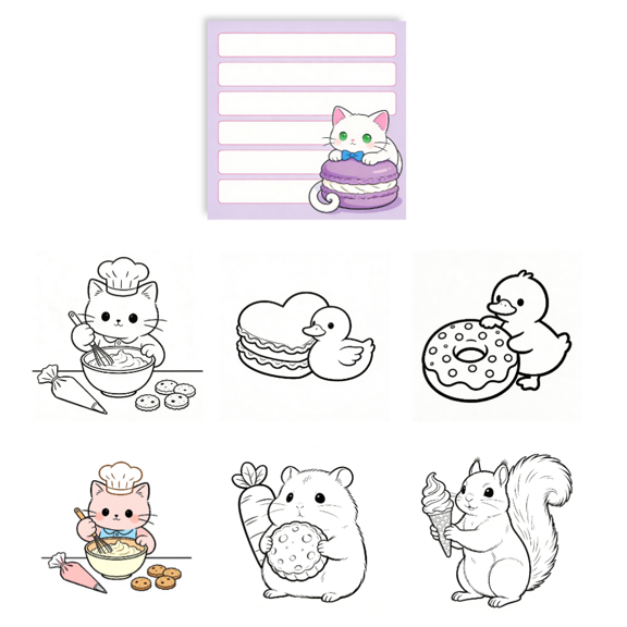 100 Sheets Original Creative Sticky Notes: Double-Sided Coloring & Writing, 100 No-Repeat Patterns