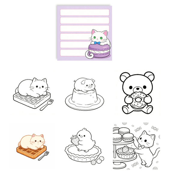 100 Sheets Original Design Memo Pads: Double-Sided Coloring & Writing, 100 Unique Patterns Sticky Notes