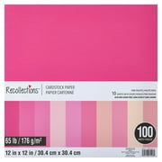 100 Sheets Pink Palette 12" x 12" Cardstock Paper by Recollections - Acid and Lignin Free Paper for Scrapbooks - Arts & Crafts - 1 Pack