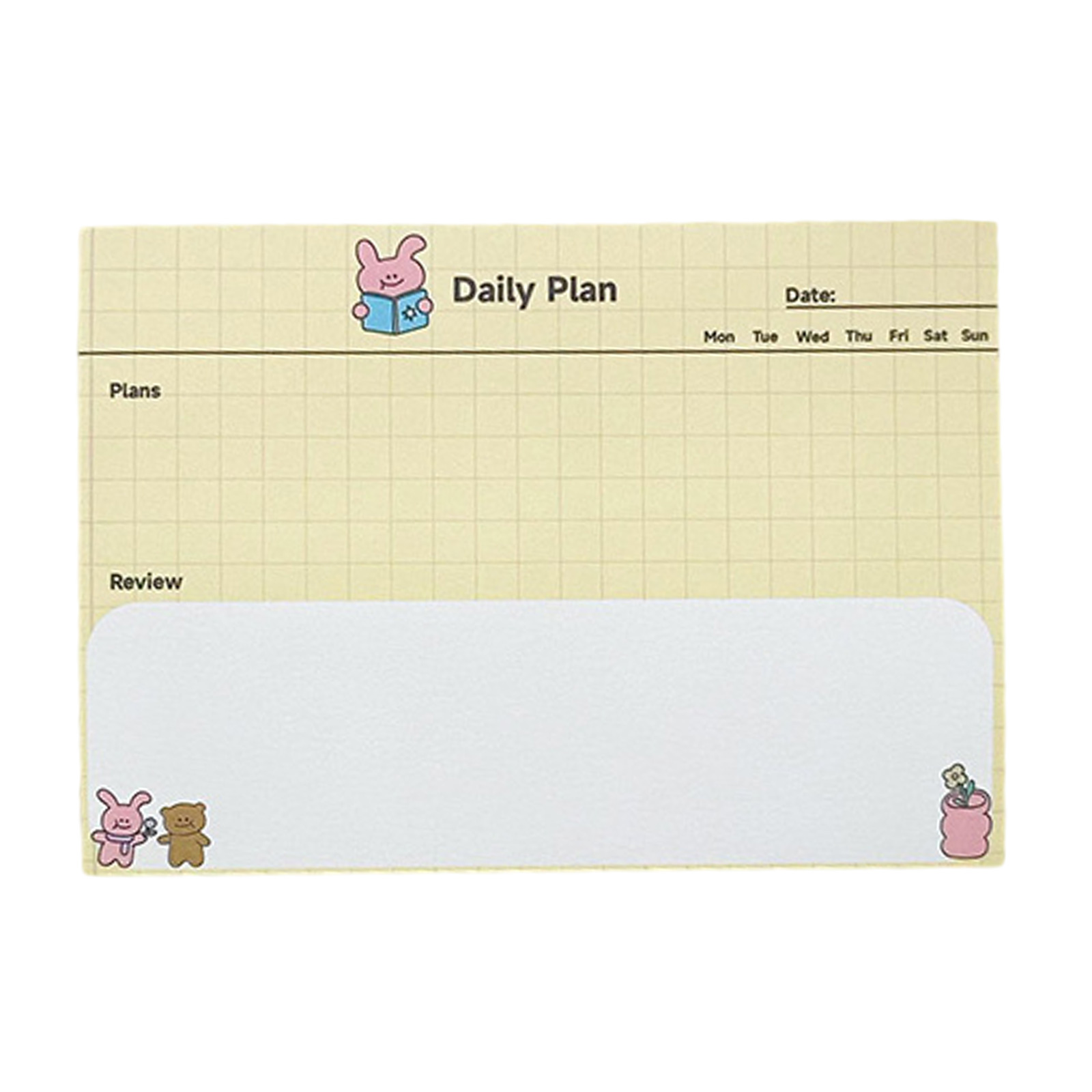 100 Sheets Rabbits Weekly Plan Memo Pad Self-Adhesive Sticky Notes Bear ...