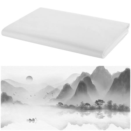 100 Sheets Raw Rice Paper, 13.4" x 27.2" Chinese Ink Painting Paper, Calligraphy Paper, Writing Xuan Paper, Sumi Paper, Brush Ink Xuan Paper, Present for Chinese Painting Calligraphy Lovers