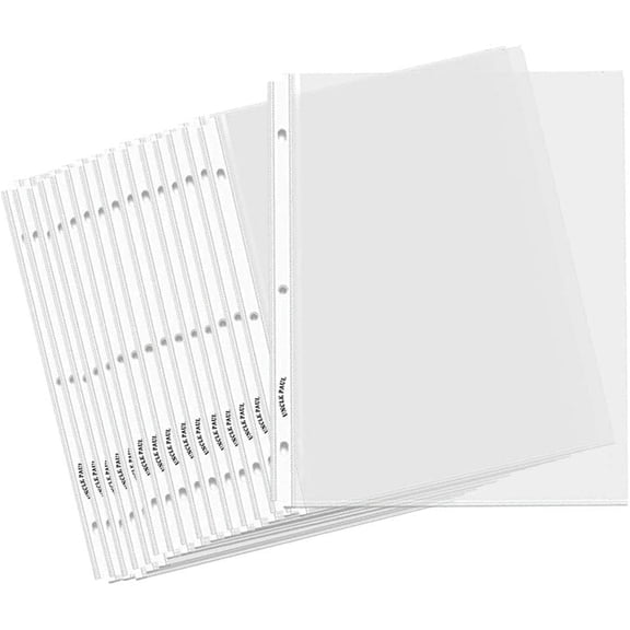 100 Sheets Sheet Protectors Top Load 8.5 x 11 Inch for 3 Ring Binder | Page Protectors 4 mils Heavyweight Clear Acid-Free for Documents, Copy Paper, Records OS01100