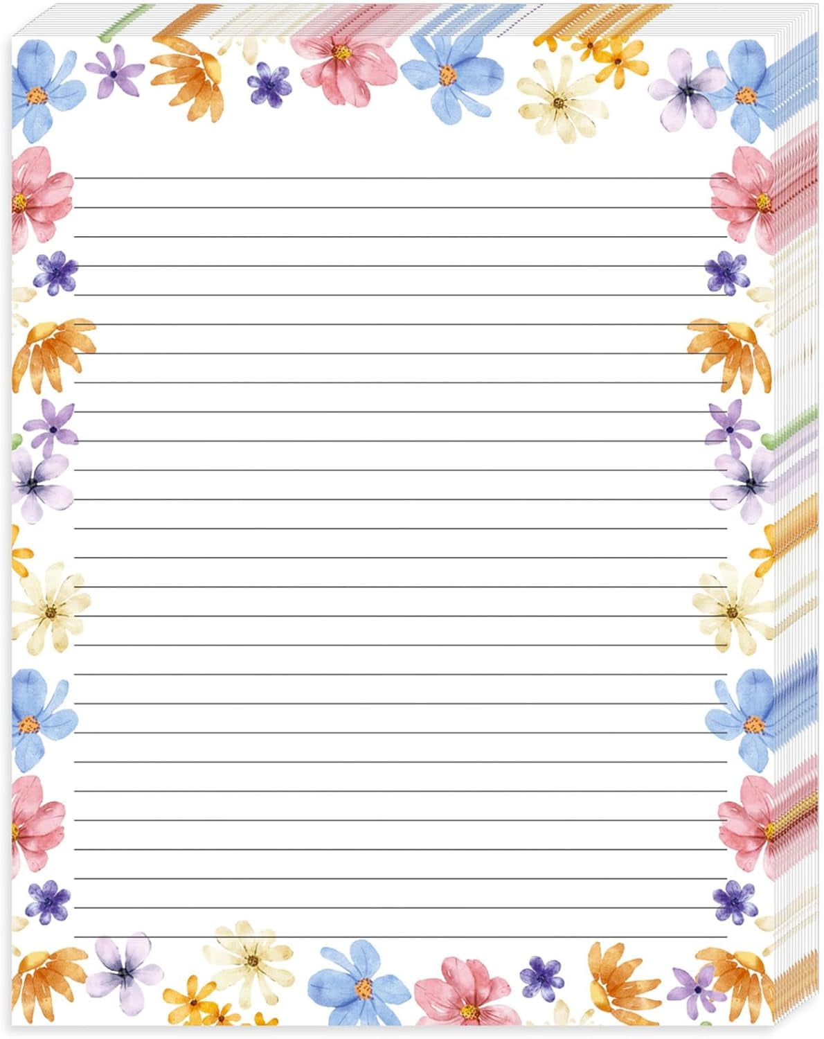 100 Sheets Stationery Lined Paper, Unpunched Ruled Paper 8.5" x 11