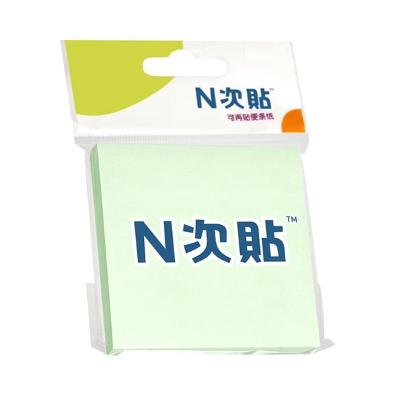100 Sheets Sticky Notes Mini Self-Stick Notes Note Pads Office Products, Portable No Spill Ink Sticky Notes with Bright Color for Vertical Surfaces, Monitors, Walls and Windows, 3x3 Inch Green