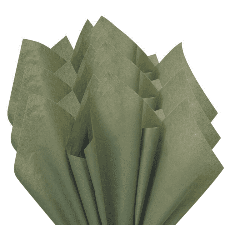 100 Sheets Tapestry Olive Green Gift Wrap Pom Pom Tissue Paper 15x20 