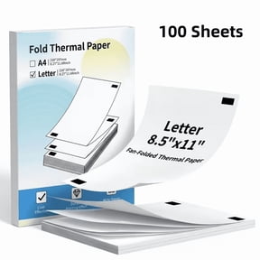 100 Sheets Thermal Printer Paper 8.5 x 11 Inch US Letter Size Compatible with Most Portable Printer