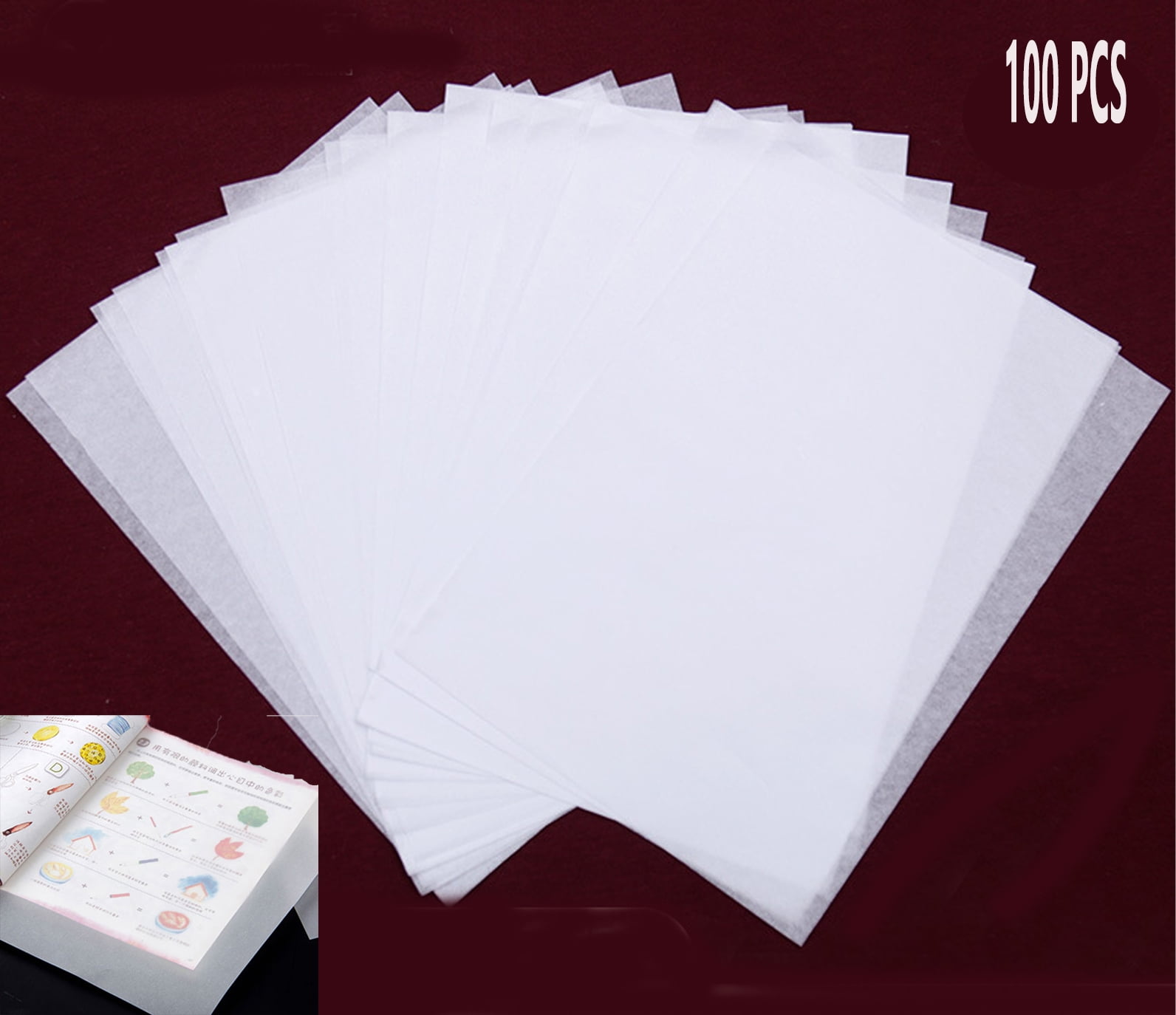 Garosa 100Pcs A4 Translucent Tracing Transfer Sulfuric Acid Papers for  Copying Drawing Calligraphy , Translucent Tracing Paper, Tracing Paper