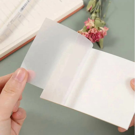 100 Sheets Transparent Sticky Notes Pad, Clear Cute Full Self-Adhesive Waterproof, - 2 Packs