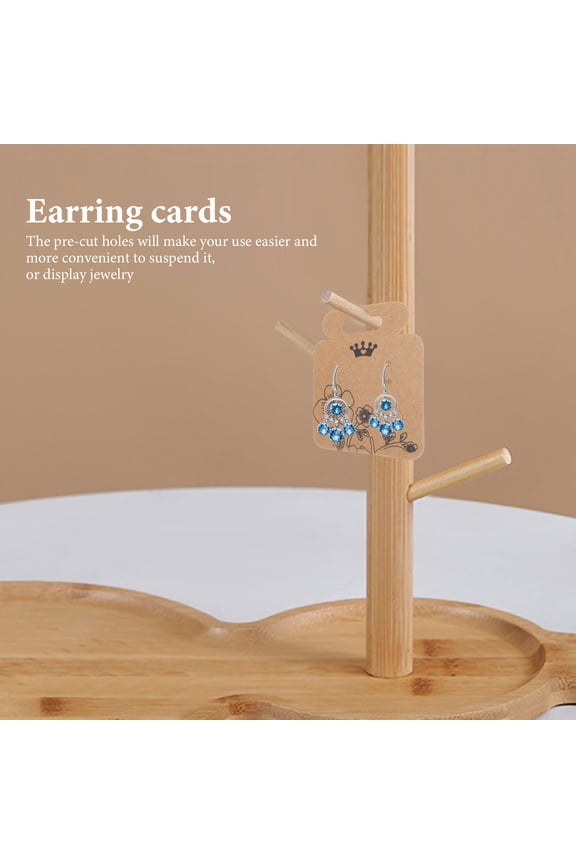 Earring Cards, Small, Kraft Paper, 0.16 lb, 100 Sheets