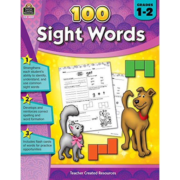 Pre-Owned 100 Sight Words, Grades 12 from Teacher Created Resources, 9781420680591, 1420680595, Paperback,