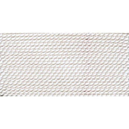 100% Silk Beading Thread, White, Size 1, 10 Pack