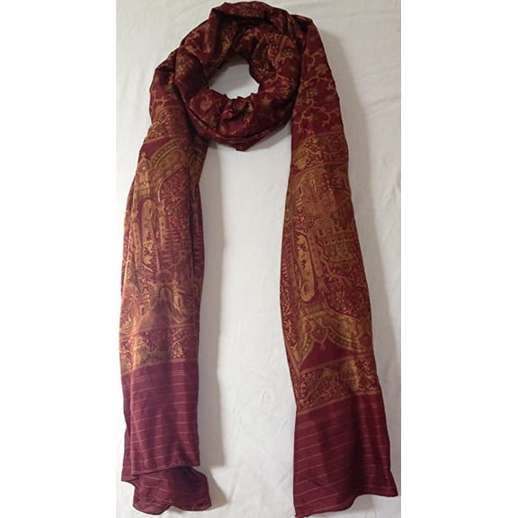 100% Silk, Hand Woven Scarf Neck Wear Wrap, Sofa Throw Cool Accessory, Great Affordable Gift for Girls Women Ladies New