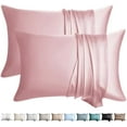 thumbnail image 1 of 100% Silk Pillow Cases 2 Pack King Size Mulberry Silk Pillowcase for Hair and Skin Set of 2 Highest Grade 6A Silk Soft Breathable Cooling with Hidden Zipper, Pink, 1 of 6