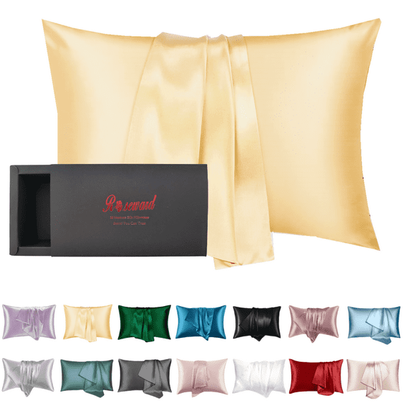 100% Silk Pillowcase for Hair and Skin Made in USA, 22 Momme Mulberry Silk Pillow Cases King with Zipper, 6A Grade Organic Silk, Anti Aging, Anti Acne, 1 Pack 20"x36"